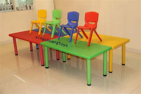 Nursery furniture tables and chairs child plastic rectangle tables and ...