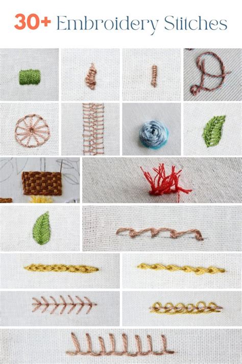 30+ Hand Embroidery Stitches Downloadable PDF