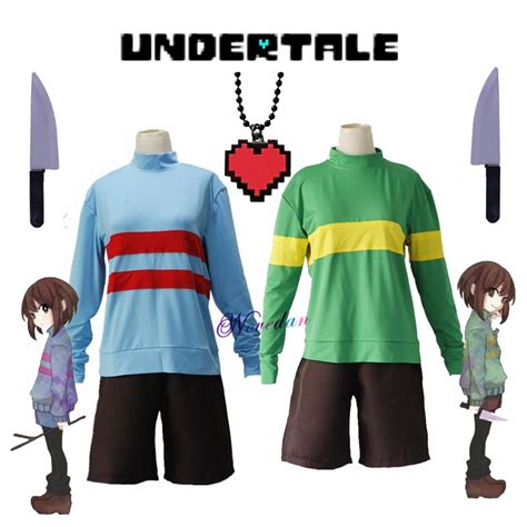 Frisk Chara Undertale Cosplay Costume Men Women Clothing Set High ...