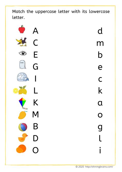 Alphabet Worksheets | Match the uppercase letter with lowercase letter ...