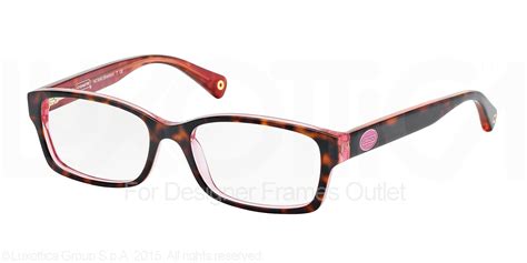 COACH Women's Eyeglasses HC 6040 5115, Pink Tortoise Frame, 52MM Size ...