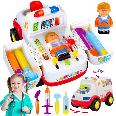 Buy Ambulance Rescue Vehicle Toy Car - Opening Doors Play Kit with ...