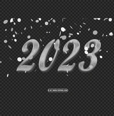 Silver 2023 Number With Falling Confetti Png - Image ID 487944 | TOPpng