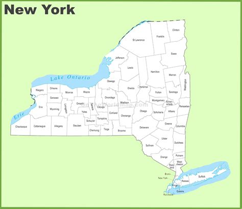 New York County Map Printable