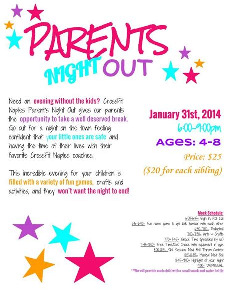 Parents Night Out Flyer | Respite | Pinterest | Parent night, Parents ...