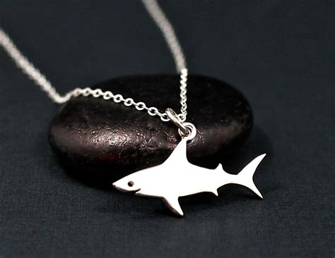 Shark Necklace Sterling Silver Great White Shark Necklace | Etsy