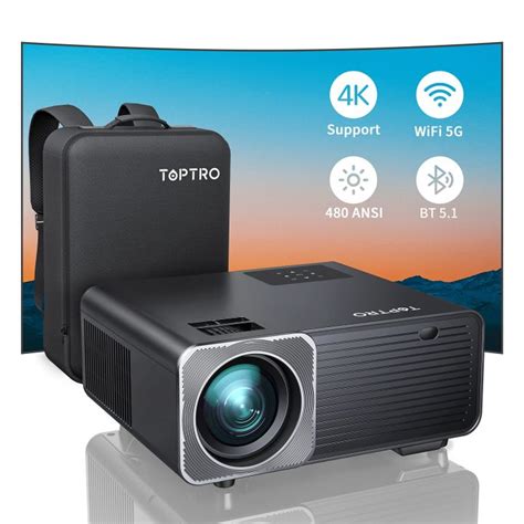 TOPTRO TR22 Outdoor Projector 4K Supported Native 1080P Full HD 480 ...