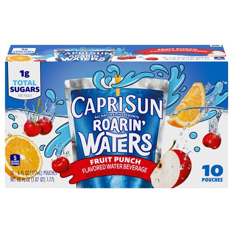 Capri Sun Roarin' Waters Fruit Punch Flavored Water Beverage 6 oz ...