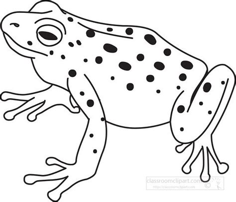 Frog Clipart-green-tree-frog-black-white-outline