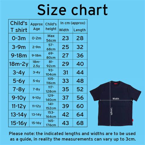 Children S T Shirts Size Chart | Kids Matttroy