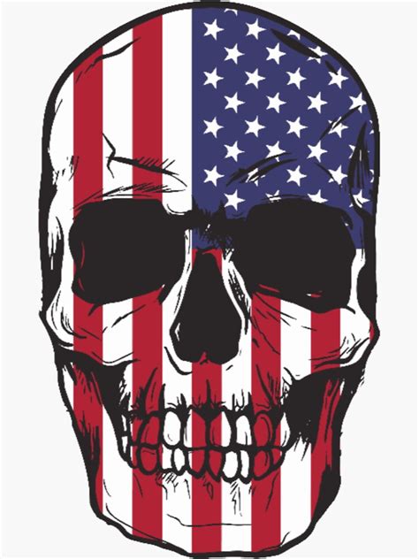 "Skull American Flag" Sticker by Amirimer | Redbubble