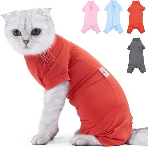 Buy SUNFURA Cat Surgery Recovery Suit, Cat Neuter Recovery Suit with 4 ...