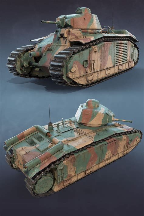 Char B1 | 3D model | 3d model, French tanks, Model