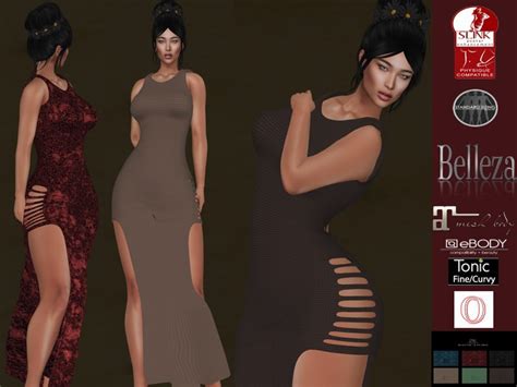 Second Life Marketplace - Sleeveless Crushed Velvet Hip Cutouts Loin ...