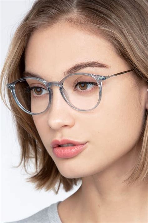 Amity - Crystalline Clear Blue Eyeglasses | EyeBuyDirect | Glasses for ...