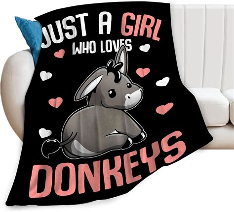 Amazon.com: Cute Donkey Blanket Just A Girl Who Loves Donkeys Throw ...