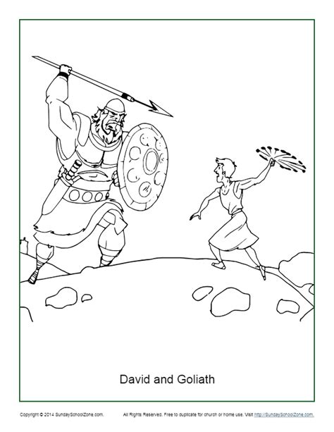 David And Goliath Colouring Page Bible Coloring Pages David And Goliath ...