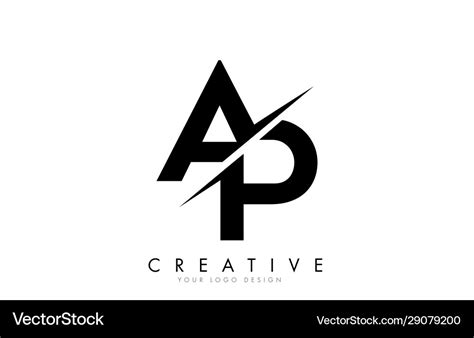 Ap a p letter logo design with creative cut Vector Image