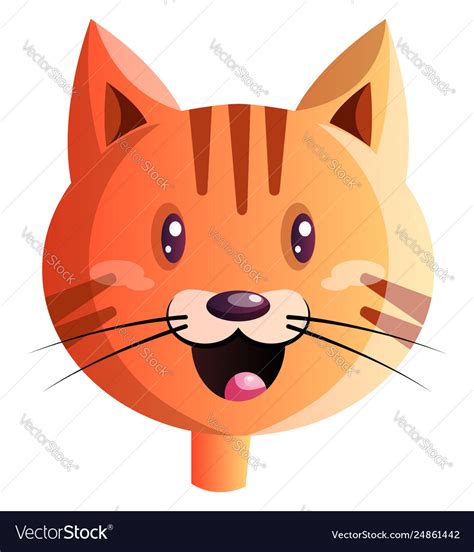 Happy red cartoon cat on white background Vector Image