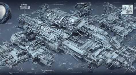 the forbidden space-station+detailed blueprint and | Stable Diffusion