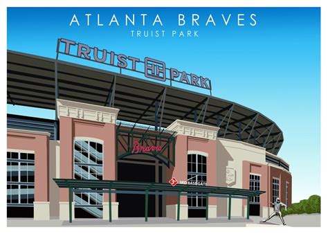 'Braves Stadium' Poster, picture, metal print, paint by OmegaArt | Displate