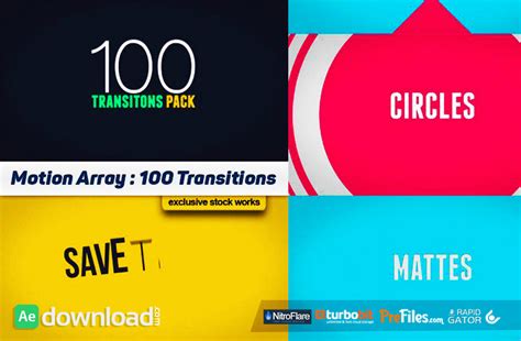 (FREE) 100 TRANSITIONS PACK - AFTER EFFECTS PROJECTS (MOTION ARRAY ...