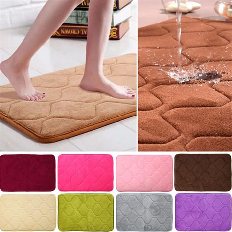 Water Absorption Rug Bathroom Mat Shaggy Memory Foam Bath Mat Set ...