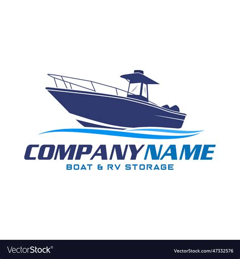 Center console boat logo Royalty Free Vector Image