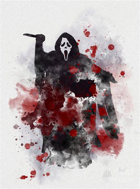 Ghostface watercolor painting - town-green.com