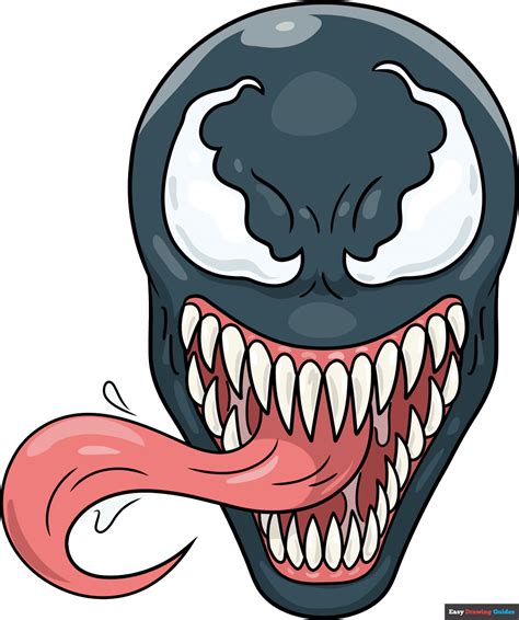 How to Draw Venom's Face - Really Easy Drawing Tutorial