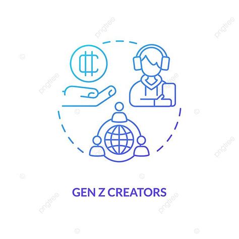 Gen Z Creators Blue Gradient Concept Icon Outline Blogger Business ...