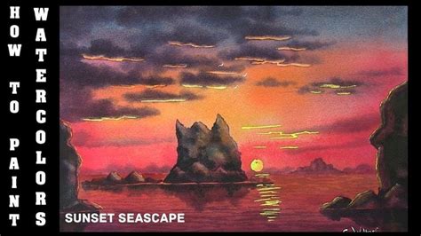 HOW TO PAINT A SUNSET SEASCSAPE | Watercolor sunset, Painting, List of ...