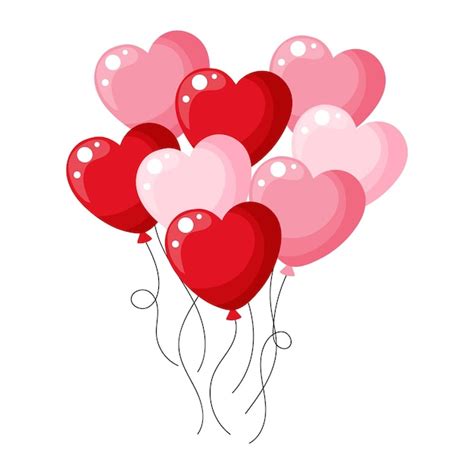 Premium Vector | Bright flying heart balloons. background for valentine ...