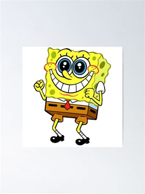 "spongebob excited meme sticker " Poster by Grace-Cop | Redbubble