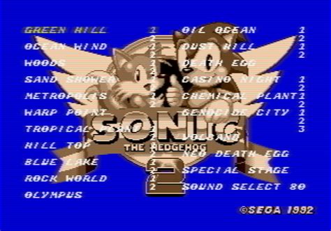 Sonic 2 Level Select...? by JoeyTheRabbit on DeviantArt