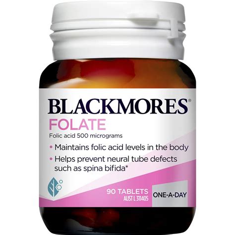 Blackmores Folate 500mg Tablets 90 Pack | Woolworths