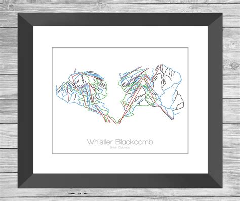 Whistler Ski Map Whistler Canada Modern Wall Art Mountain Décor Ski ...