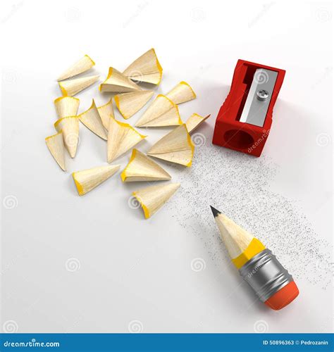 Pencil and sharpener stock illustration. Illustration of product - 50896363