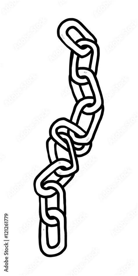 chain / cartoon vector and illustration, black and white, hand drawn ...