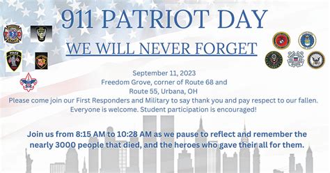 Patriot Day event is Monday at Freedom Grove - Urbana Daily Citizen