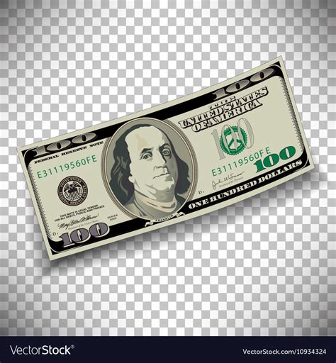 A 100 dollar bill Royalty Free Vector Image - VectorStock