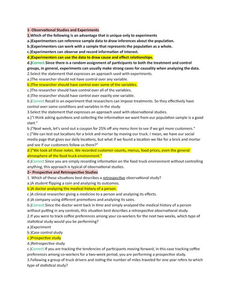 Unit 1 Experiments - 1- Observational Studies and Experiments 1 of the ...