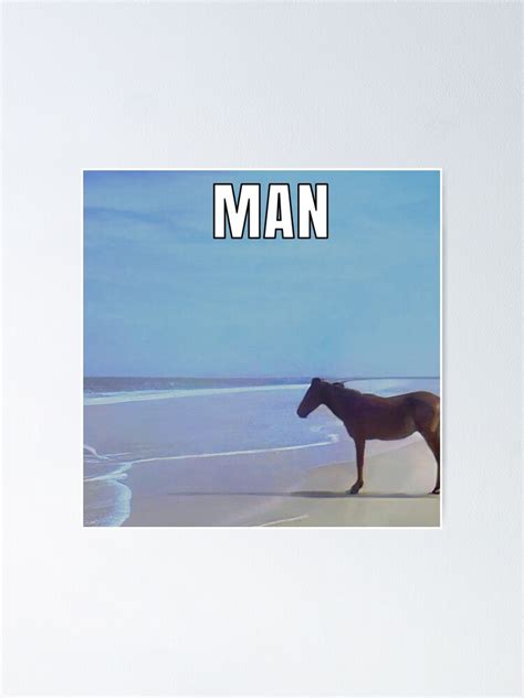 "Man ♞ HD / Horse on Beach Meme" Poster for Sale by Rzera- | Redbubble