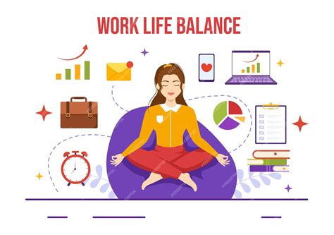 Premium Vector | Work life balance illustration of person balancing ...