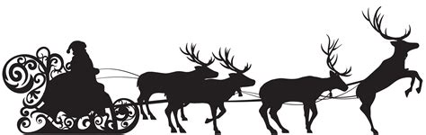 Ded Moroz Santa Claus Reindeer Silhouette - santa sleigh png download ...