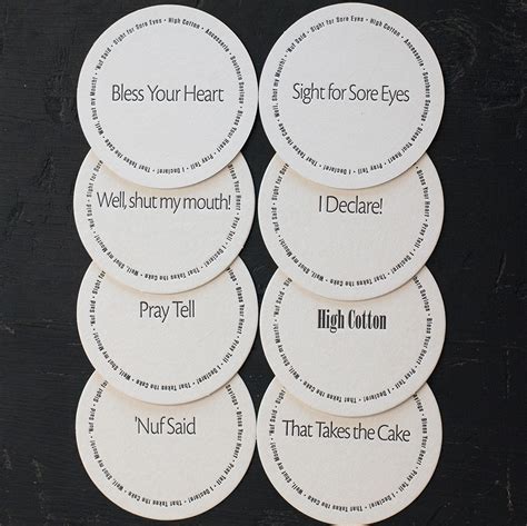 Southern Sayings Letterpress Coaster Set | Ancesserie