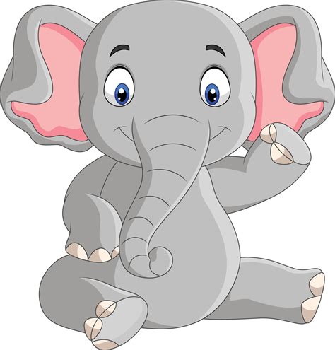 Cartoon cute baby elephant sitting 7270811 Vector Art at Vecteezy