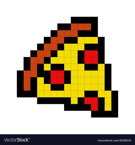 Pixel Art - Pizza Pixel Art Piece Pizza Is Pixelated Fast Vector Image ...