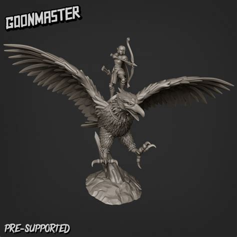 3D Printable Giant Eagle Mount and Sky Elf Riders by Goon Master