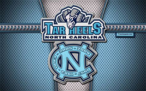 Download The North Carolina Tar Heels Logo On A Blue Background ...